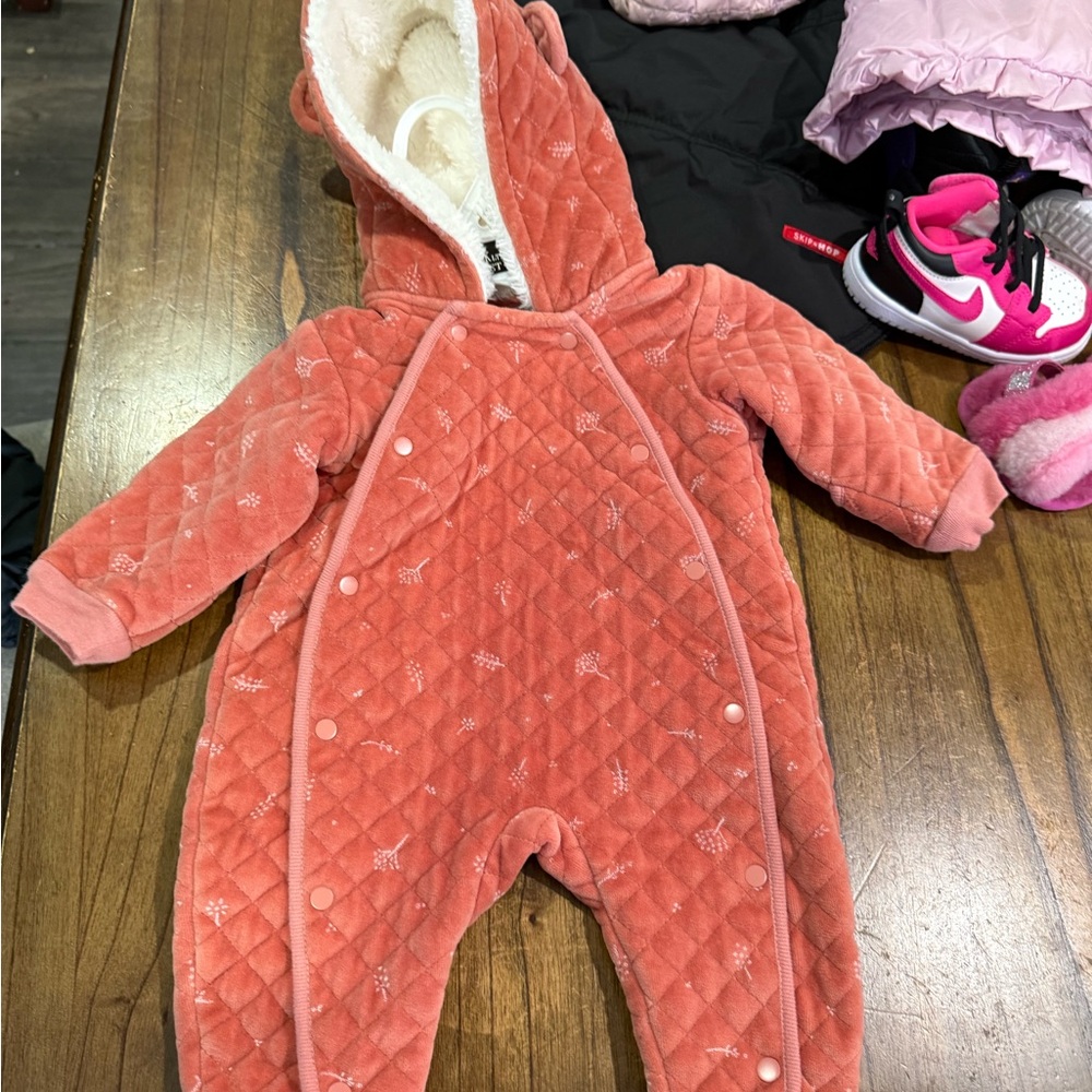 Nordstrom Quilted Coral Baby Outfit